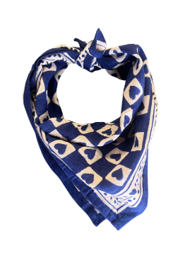 Foulard Bébé Enfant Damier Bleu