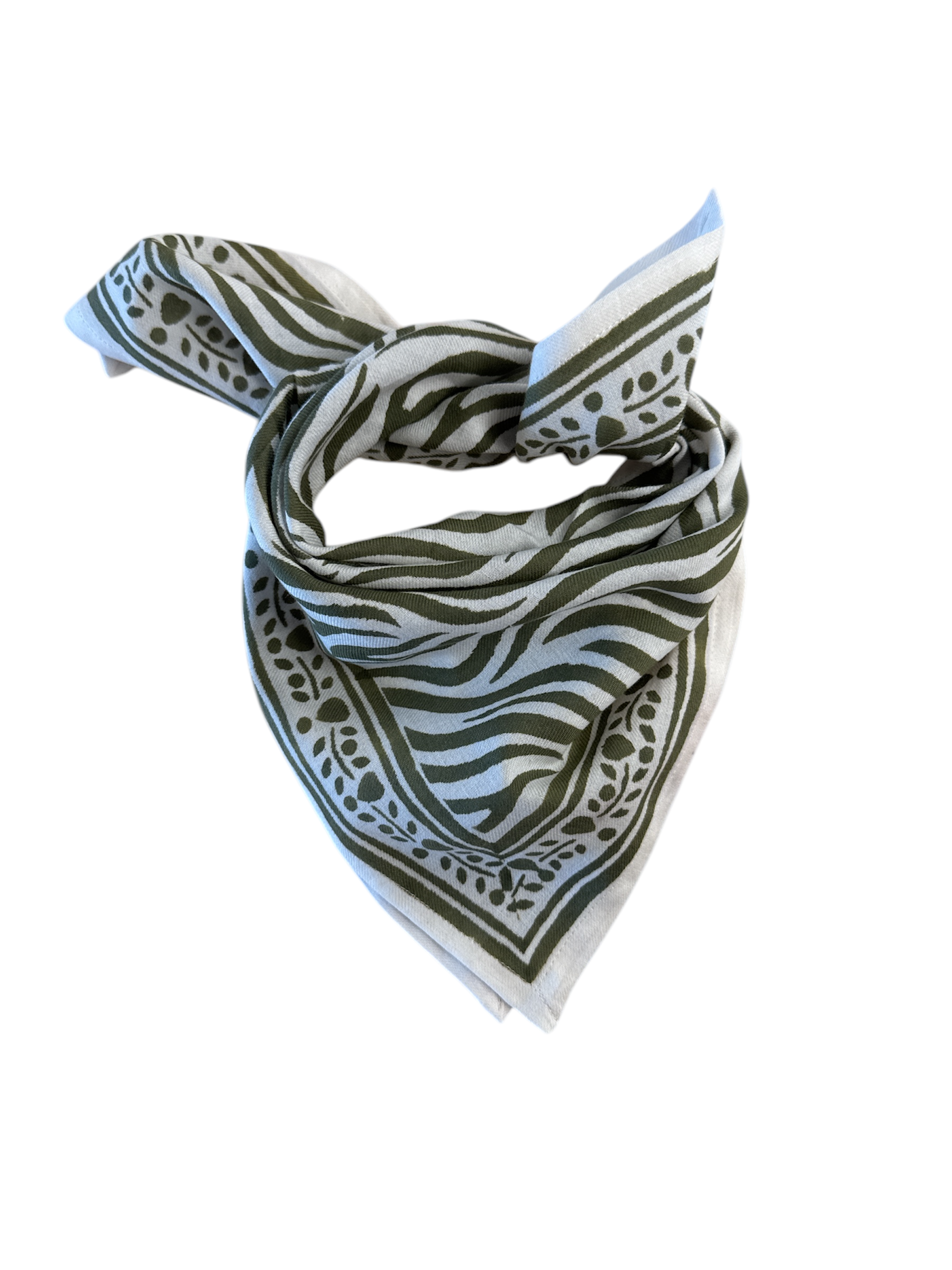 Foulard Bébé Enfant Zèbre Kaki 50cm