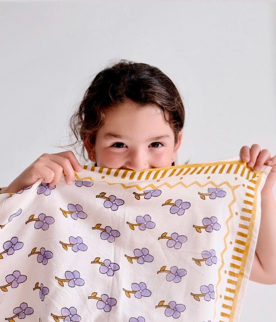 Foulard Bébé Enfant Purple Bloom
