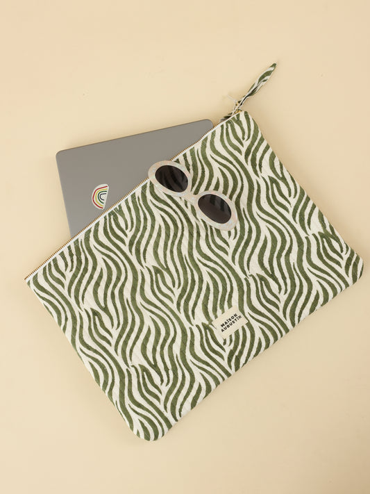 Housse ordinateur Zebre Kaki