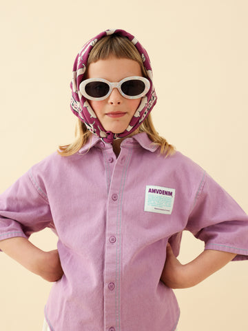 Foulard Bébé Enfant Teckel Violet