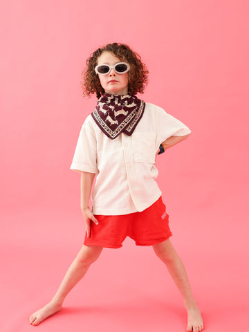 Foulard Bébé Enfant Teckel Prune