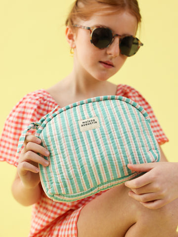 Trousse Make up Stripe turquoise