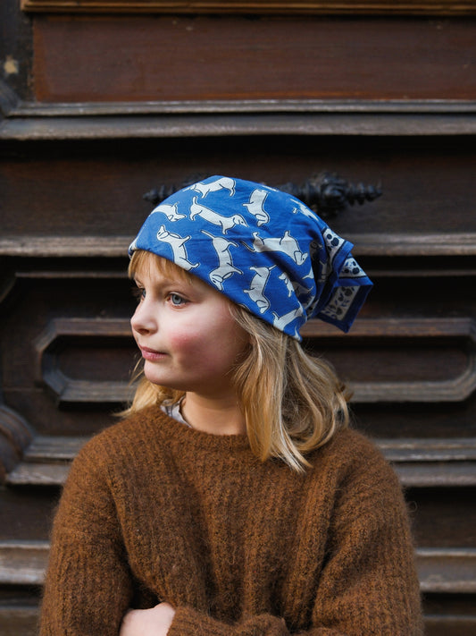 Foulard Bébé Enfant Teckel Blue