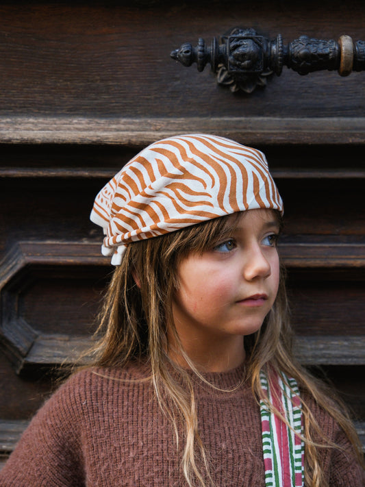 Foulard Bébé Enfant Zèbre Camel 50cm