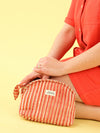 Trousse Make up Stripe Brown