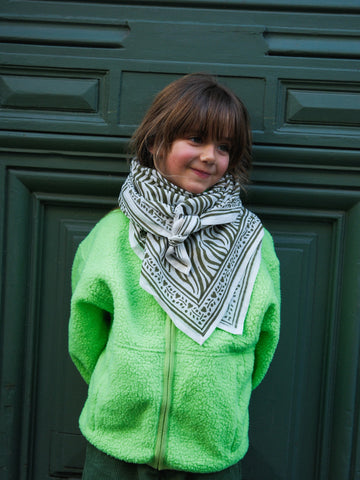 Foulard Adulte Zèbre Kaki 100 cm