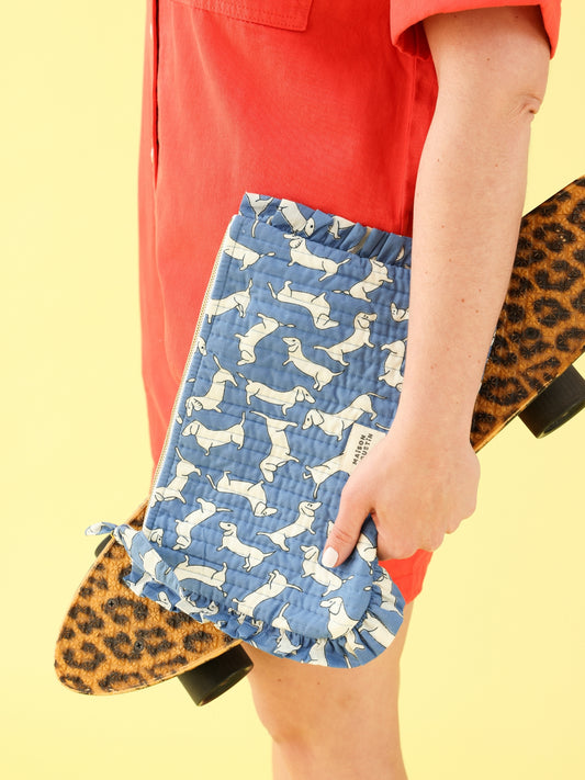 Grande pochette teckel blue
