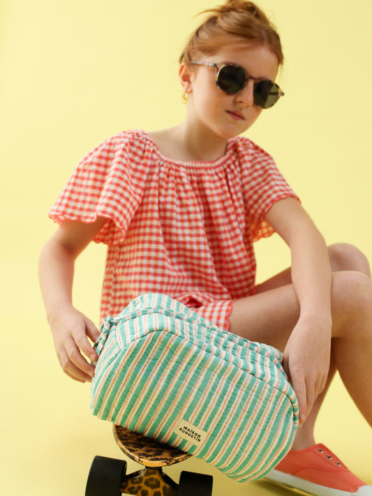 Trousse de toilette Stripe turquoise