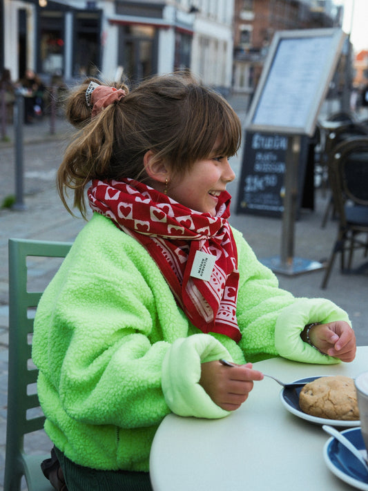 Foulard Adulte Coeur Rubis 100 cm