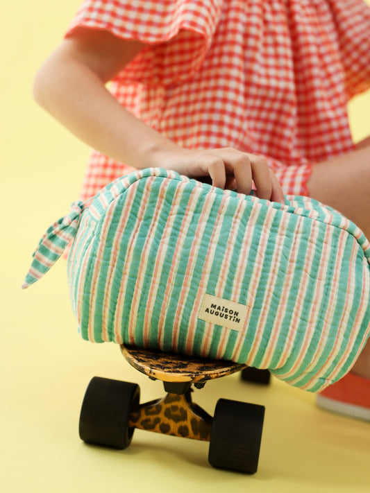 Trousse de toilette Stripe turquoise
