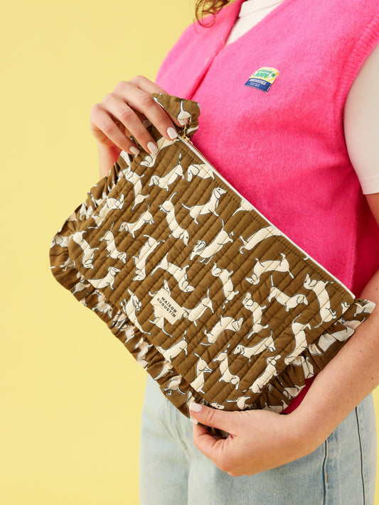 Grande Pochette Teckel Kaki