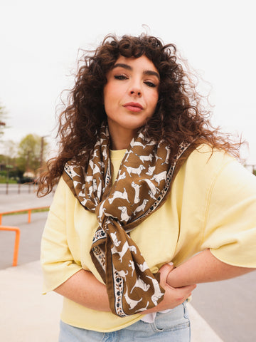 Foulard Adulte Teckel kaki