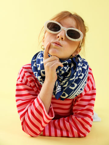 Foulard Adulte Damier Bleu