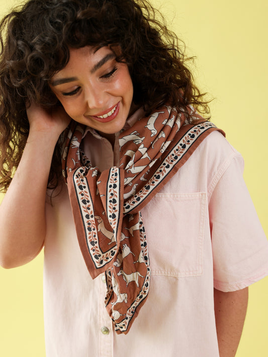 Foulard Adulte Teckel Brown