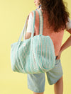 Sac week end Stripe turquoise