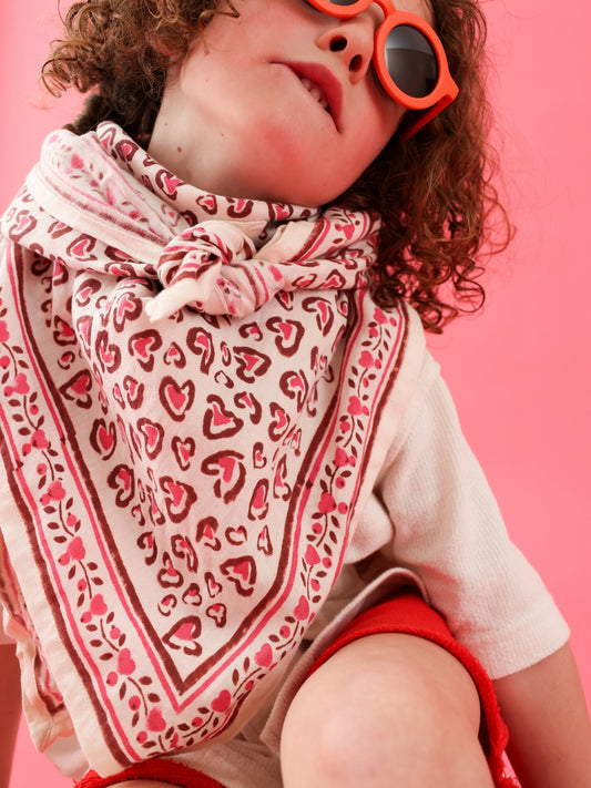 Foulard Adulte Leo Cerise  100 cm