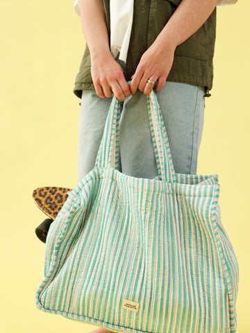 Cabas Stripe turquoise