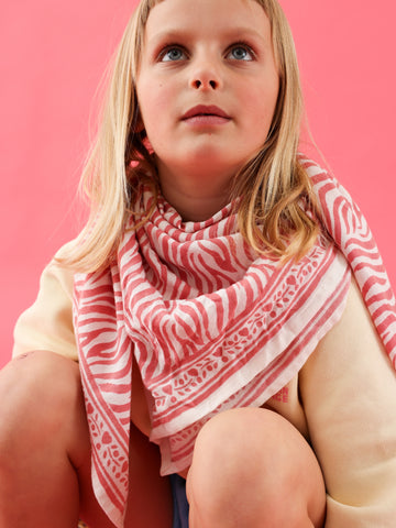 Foulard Adulte Zèbre Rose 100 cm