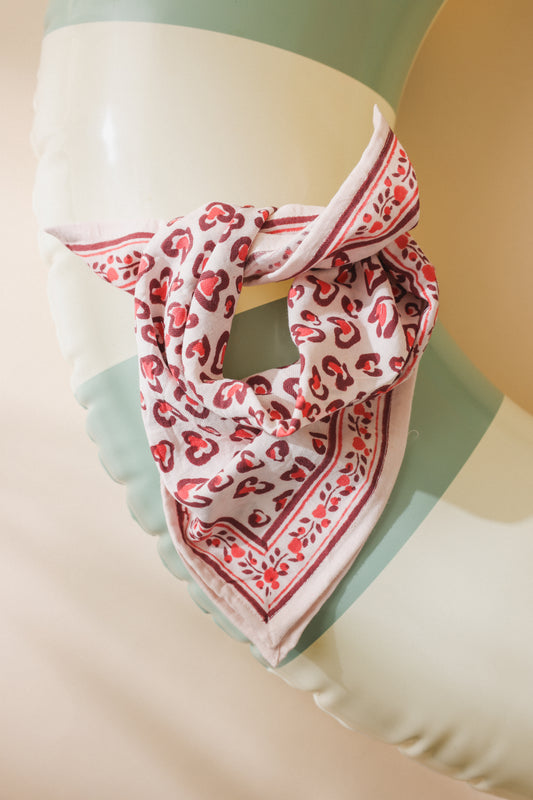 Foulard Bébé Enfant Leo Cerise  50 cm