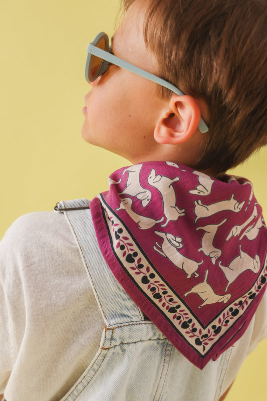 Foulard Bébé Enfant Teckel Violet