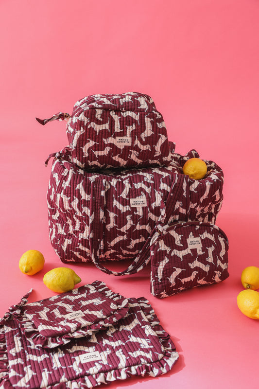 Trousse Make up Teckel Prune
