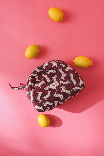 Trousse de toilette Teckel Prune