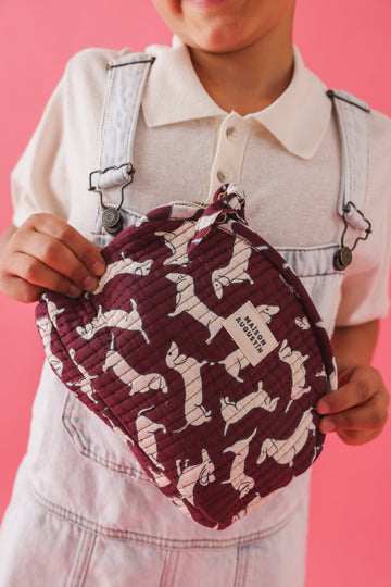 Trousse Make up Teckel Prune