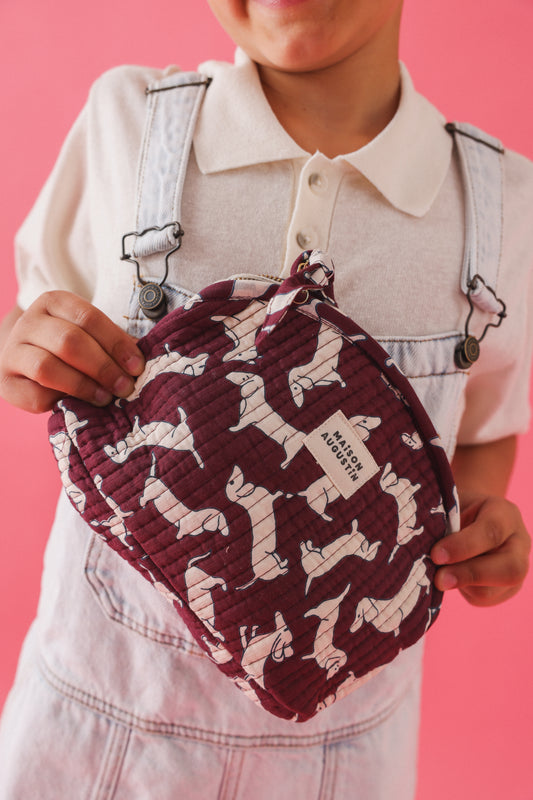 Trousse Make up Teckel Prune
