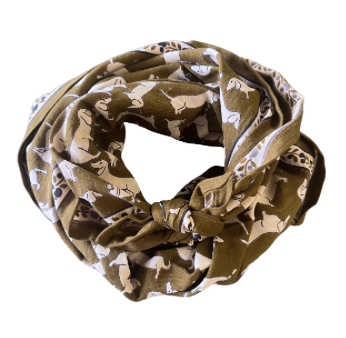 Foulard Adulte Teckel kaki