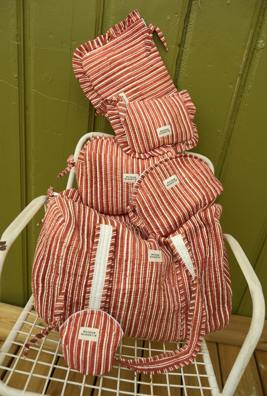 Trousse Make up Stripe Brown