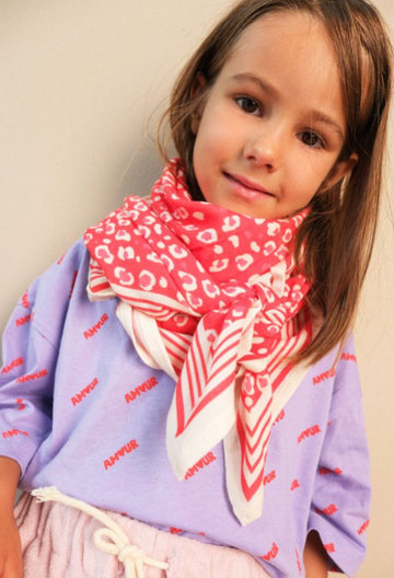 Duo Foulard Matchy Matchy 1 grand et 1 petit Graou Cerise