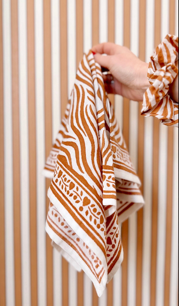 Duo Foulard Matchy Matchy 1 grand et 1 petit Zèbre camel