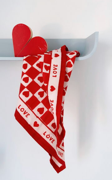 Duo Foulard Matchy Matchy 1 grand et 1 petit coeur Ruby