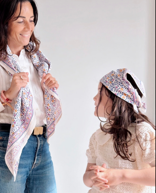 Duo Foulard Matchy Matchy 1 grand et 1 petit Love Nude