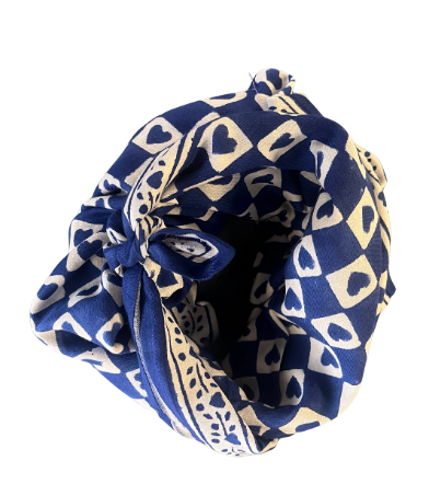 Foulard Adulte Damier Bleu