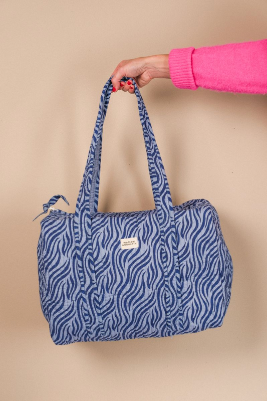 Sac Week end  Zebre Indigo