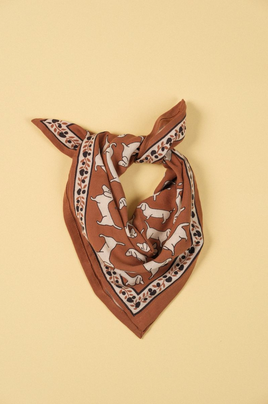 Foulard Bébé Enfant Teckel Brown