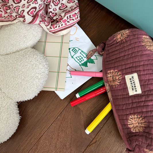 Trousse Ecolier Lion Prune