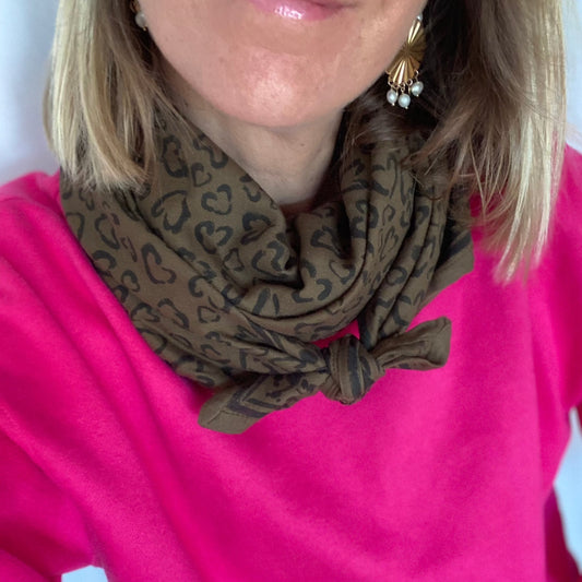 Foulard Adulte Leo Kaki  100 cm