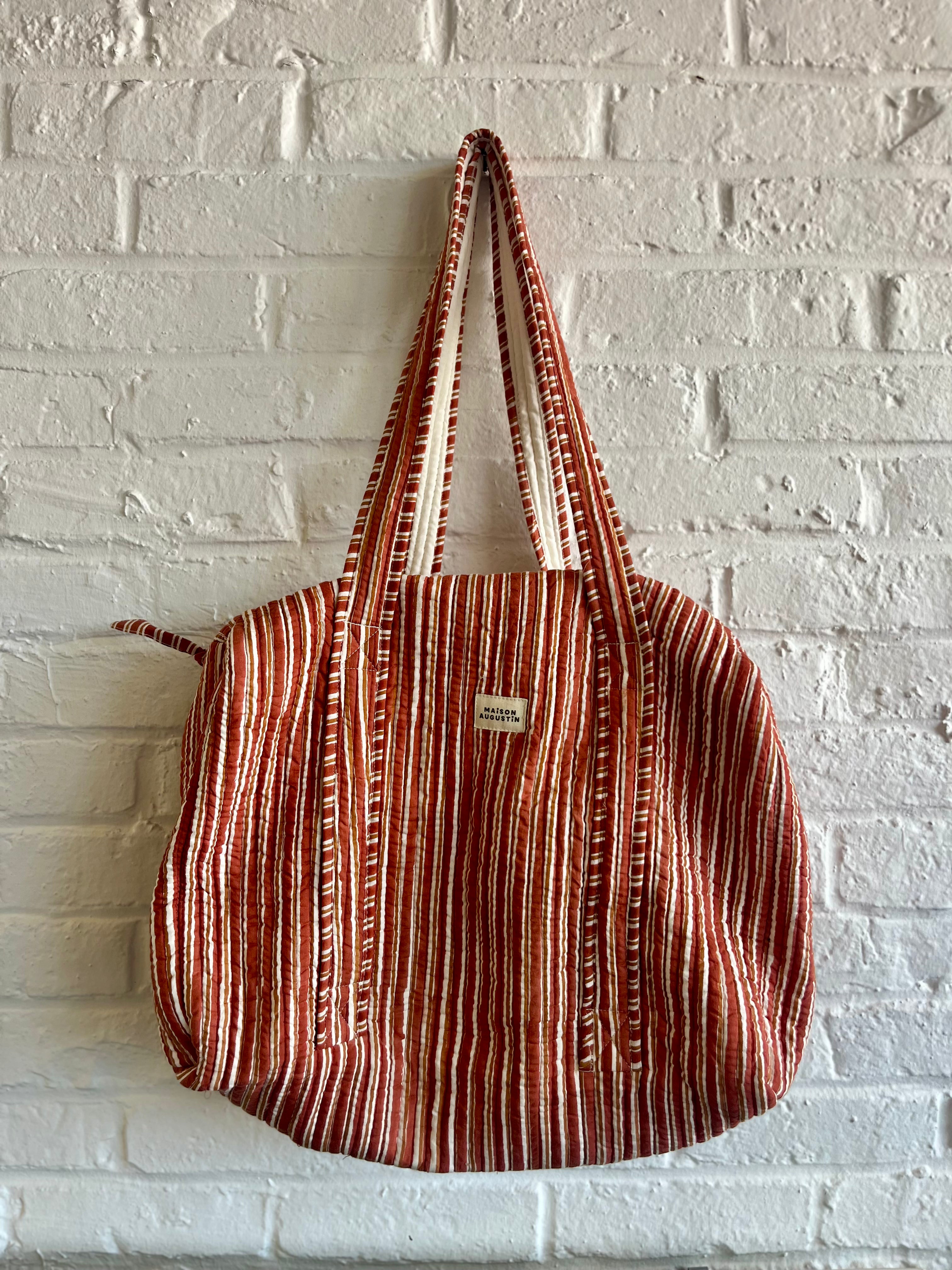 Sac Week end Stripe Brown