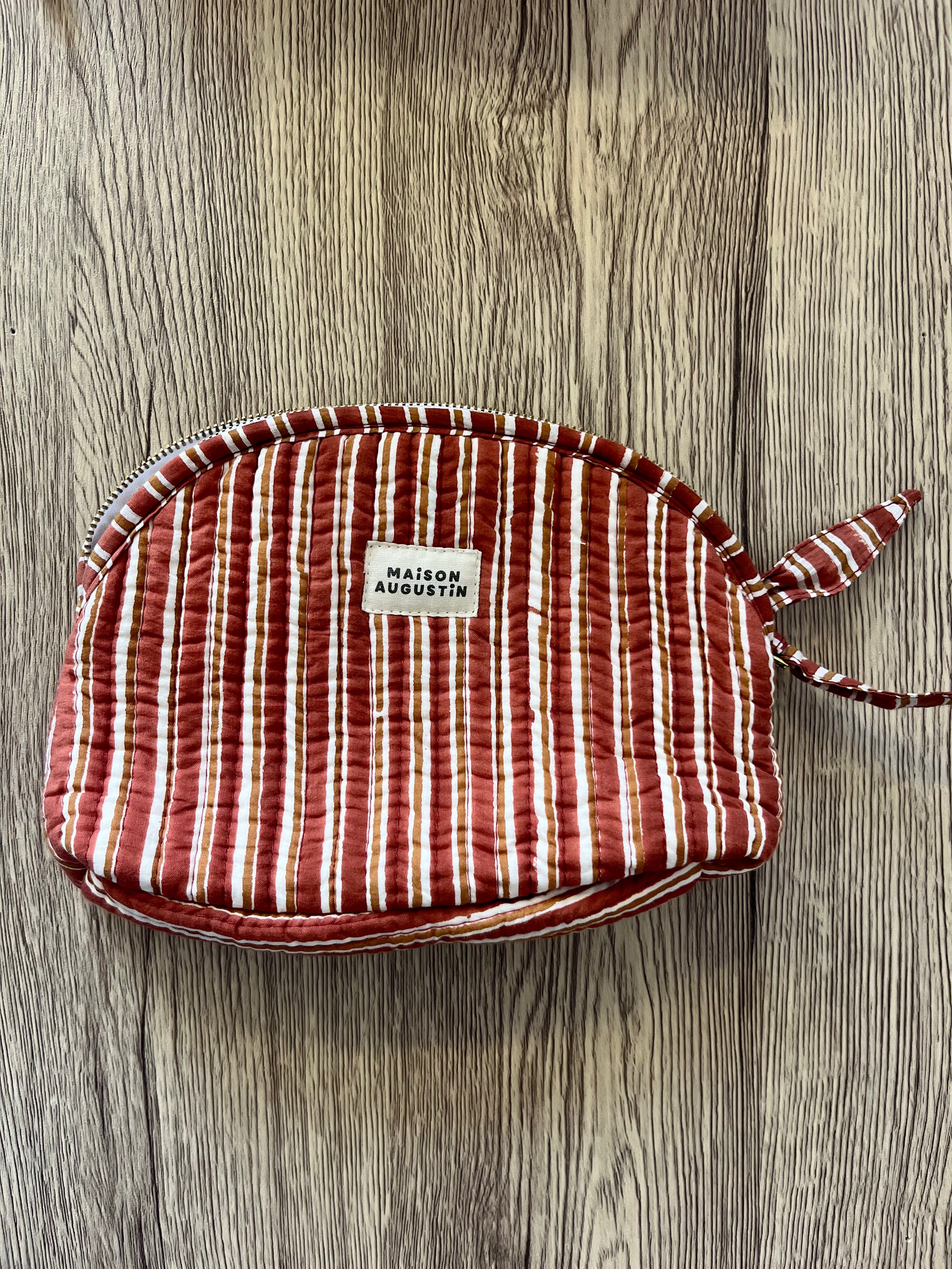 Trousse Make up Stripe Brown