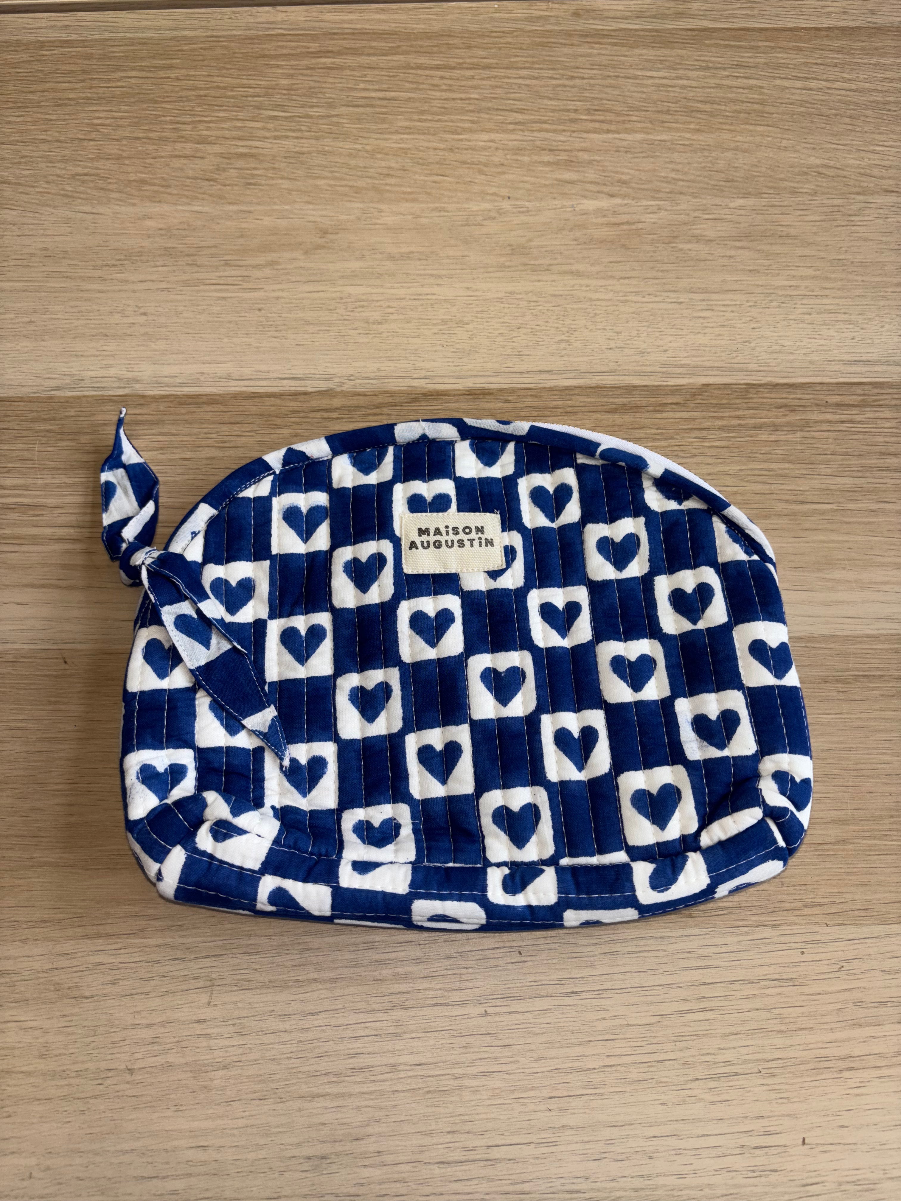 Trousse Make up Damier Bleu