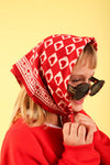 Foulard Bébé Enfant Coeur Rubis 50 cm