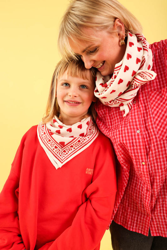 Duo Foulard Matchy Matchy 1 grand et 1 petit Love cherry