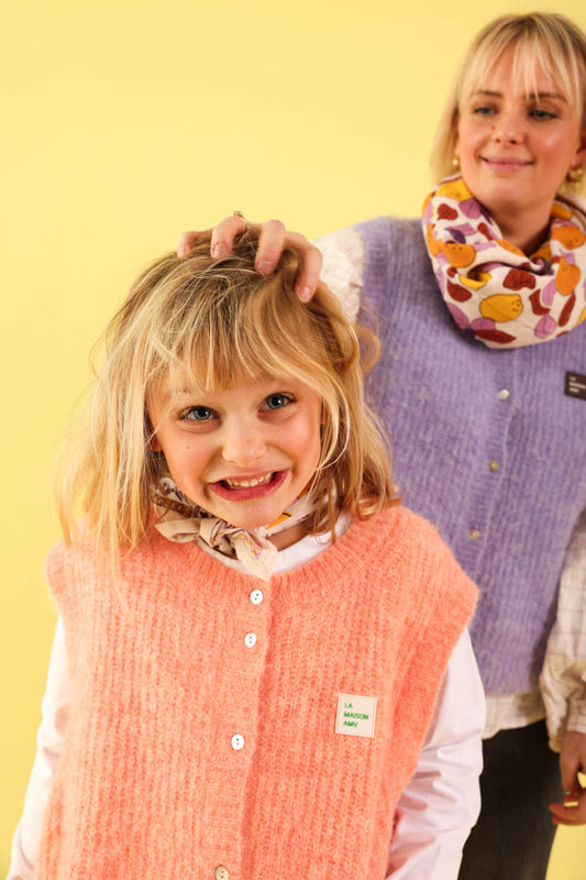 Duo Foulard Matchy Matchy 1 grand et 1 petit Pomelo lilas