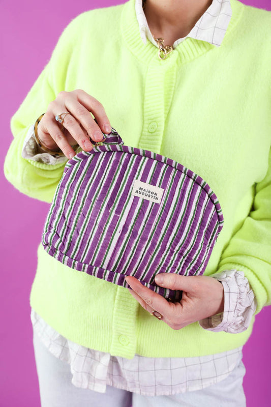 Trousse Make up Stripe Purple