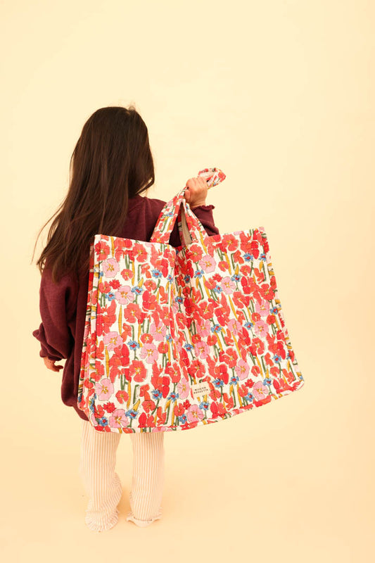 Cabas Floral rose