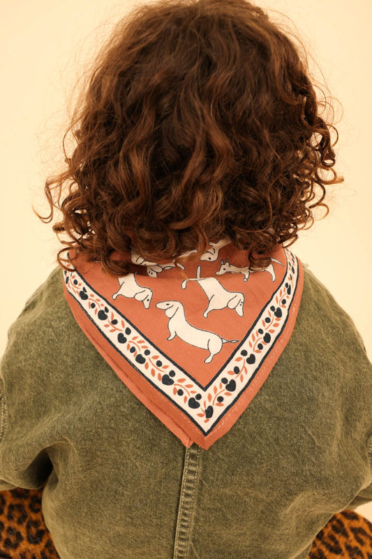 Foulard Bébé Enfant Teckel Brown