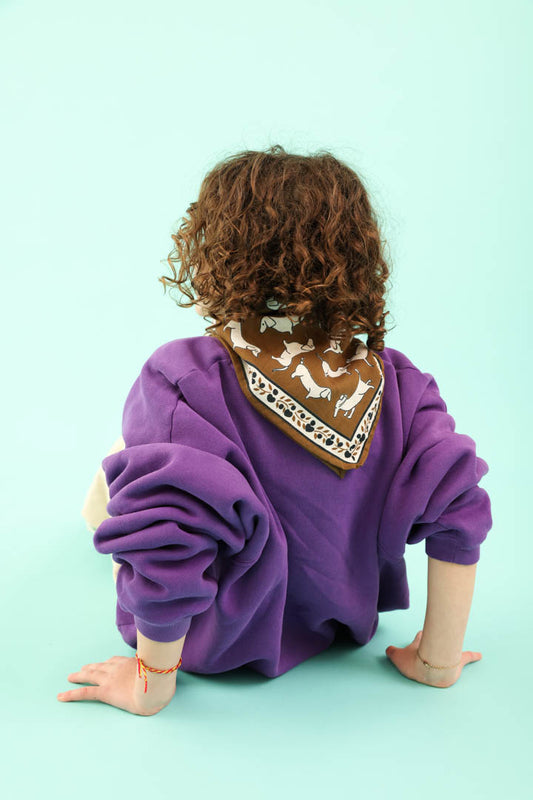 Foulard Bébé Enfant Teckel kaki